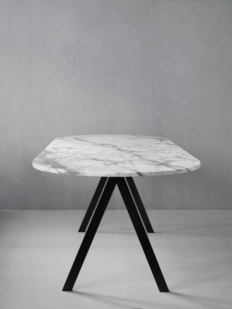 Saw Table White Marble
