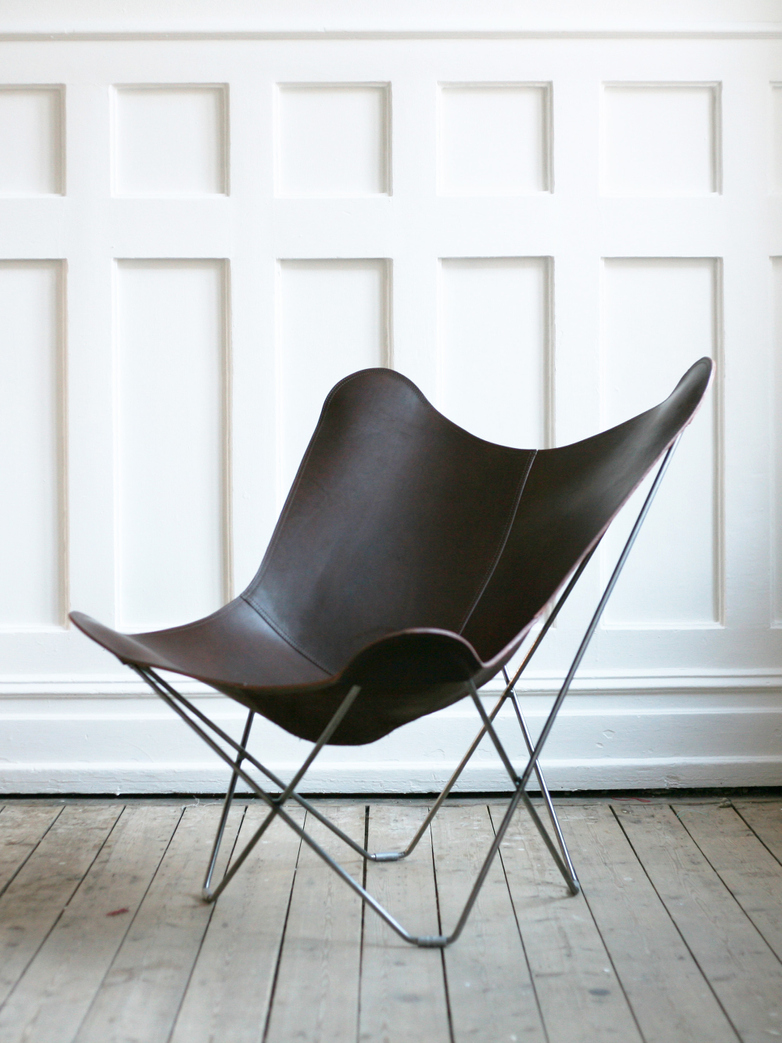 Chocolate Leather - Matte Chrome Frame