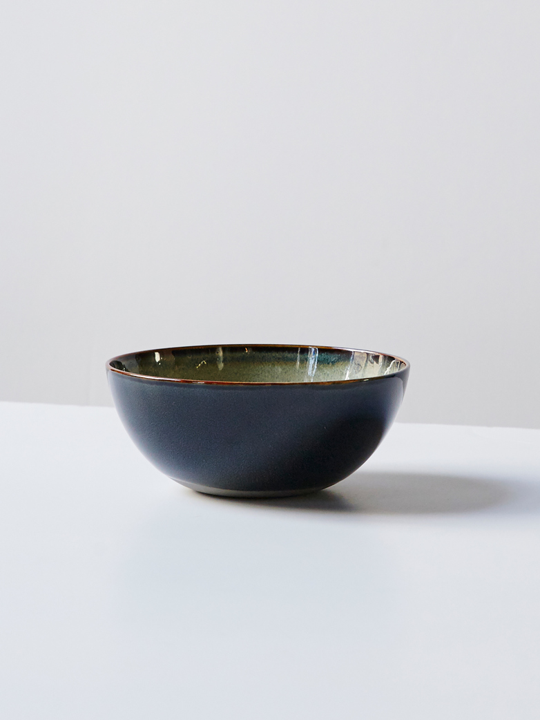 Terres de Rêves - Bowl Medium Misty Grey and Dark Blue