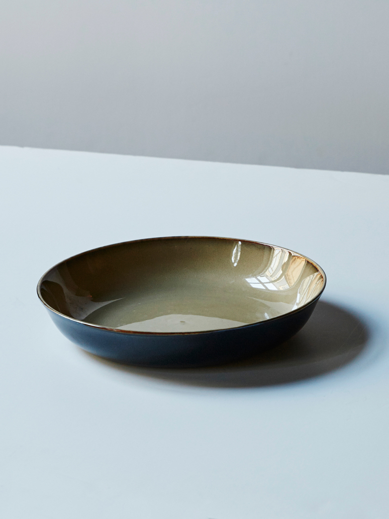 Terres de Rêves - Soup Plate Medium Misty Grey and Dark Blue