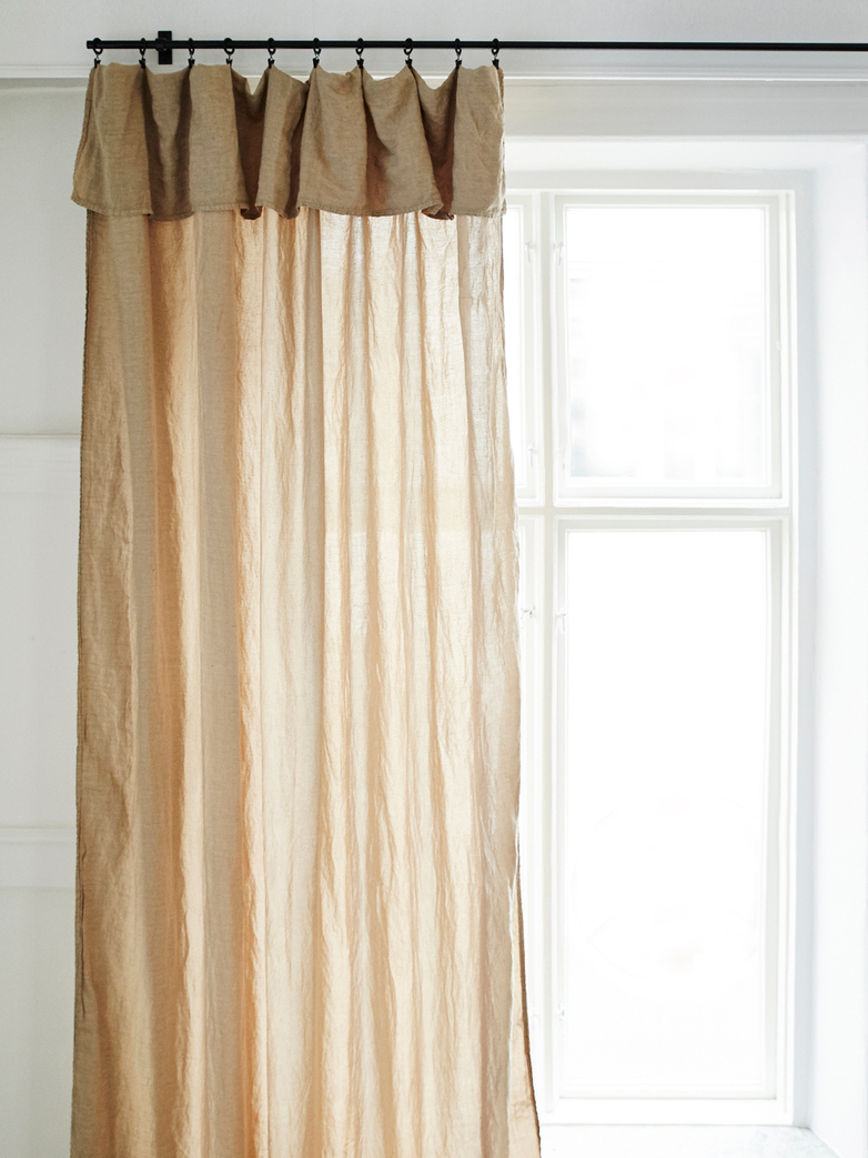 Selena Washed Linen Curtain Gazelle 180x290