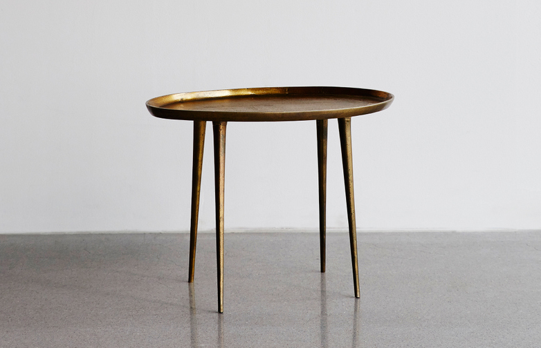 Sidetable Oval Antique Brass