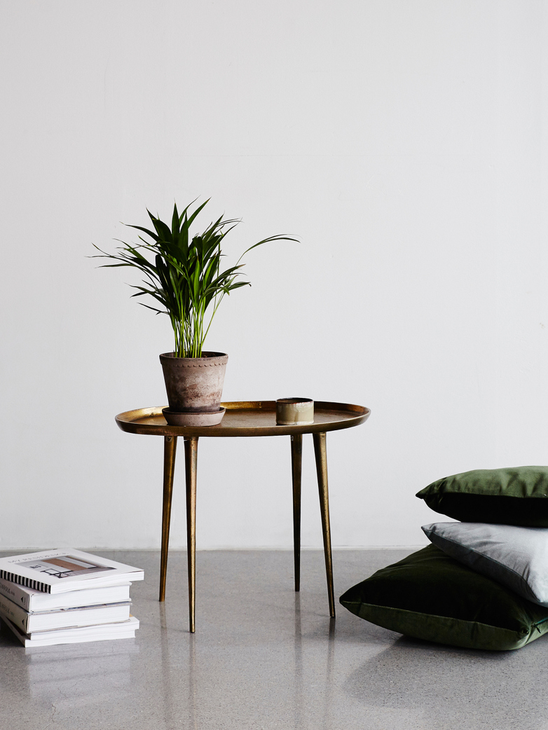 Sidetable Oval Antique Brass