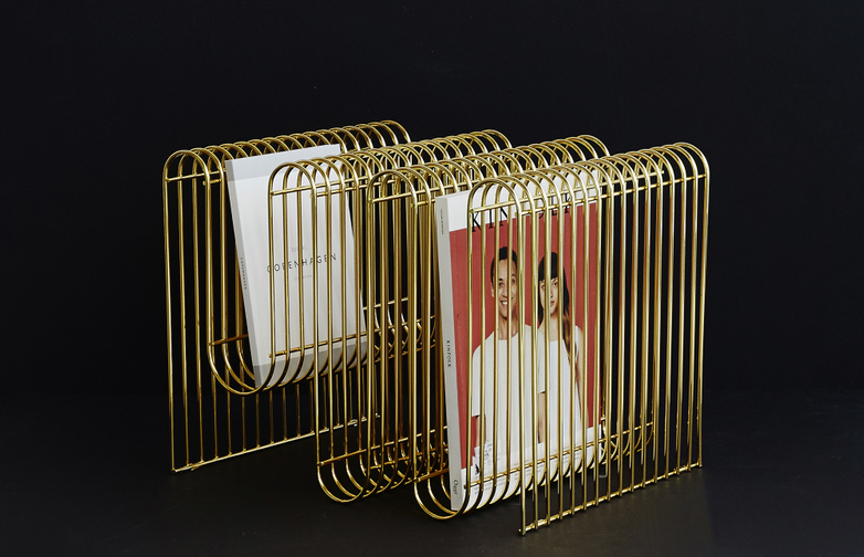 Curva Magazine Holder Brass