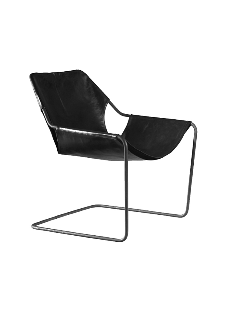 Black leather - Black powdered frame