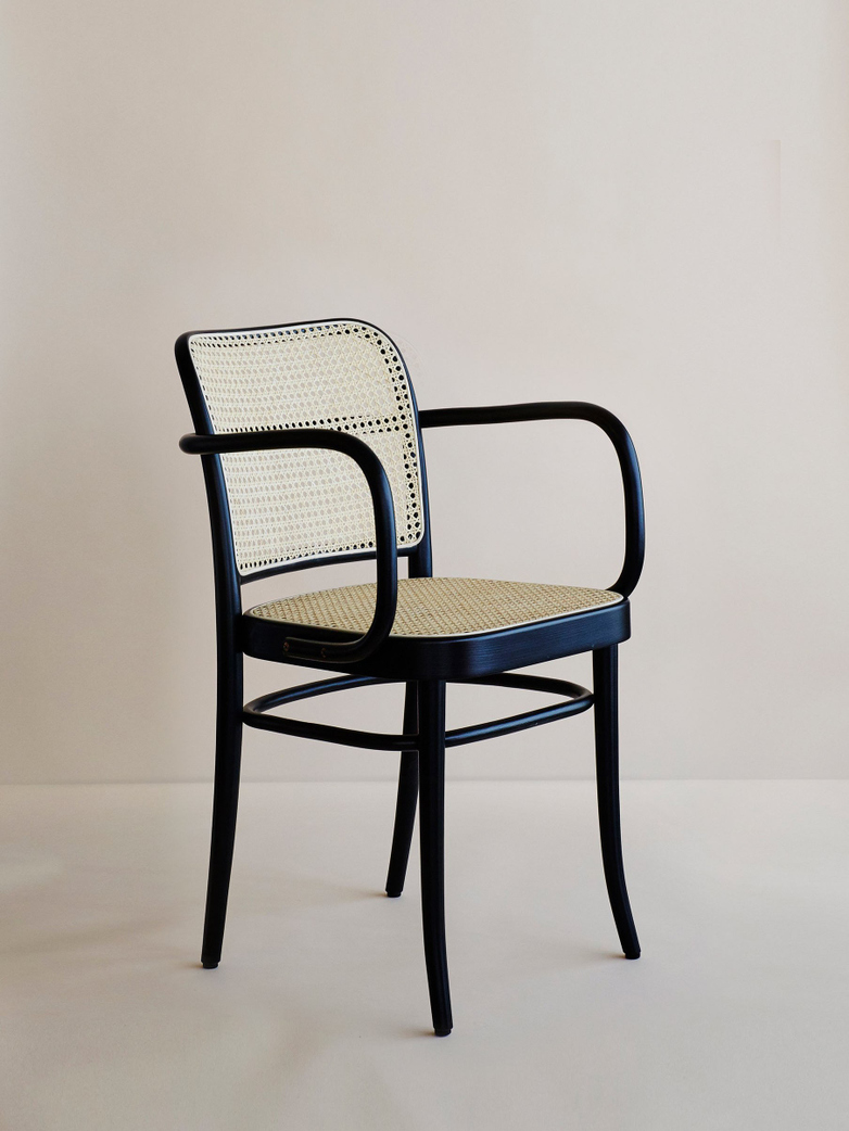 Armchair No 811 – Black – Cane