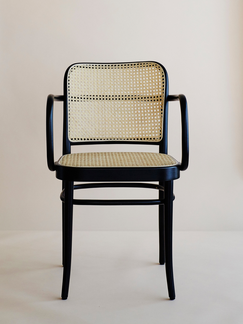 Armchair No 811 – Black – Cane