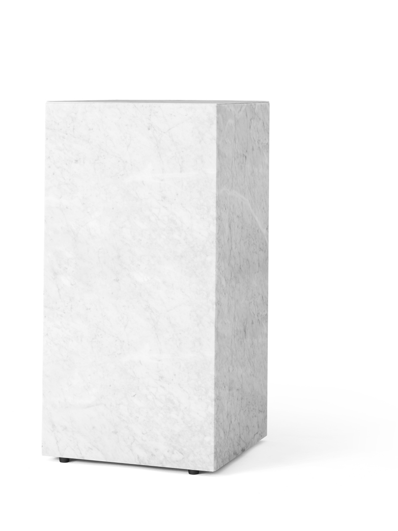 Plinth Tall White Marble