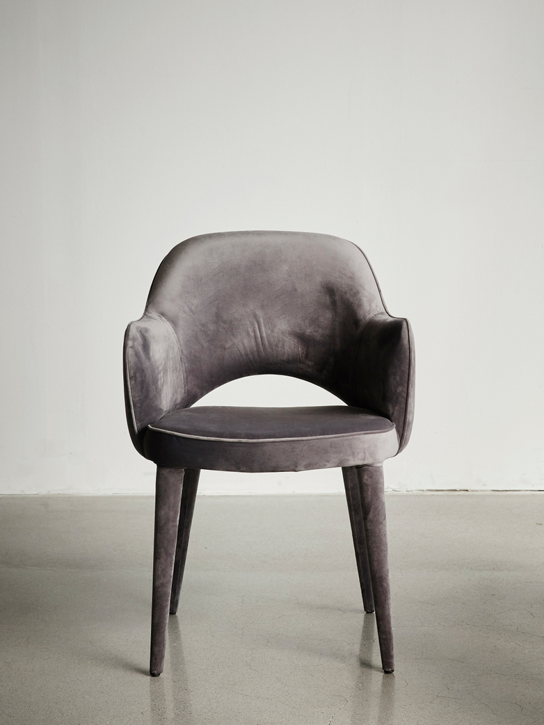 Cosy Velvet Armchair Grey