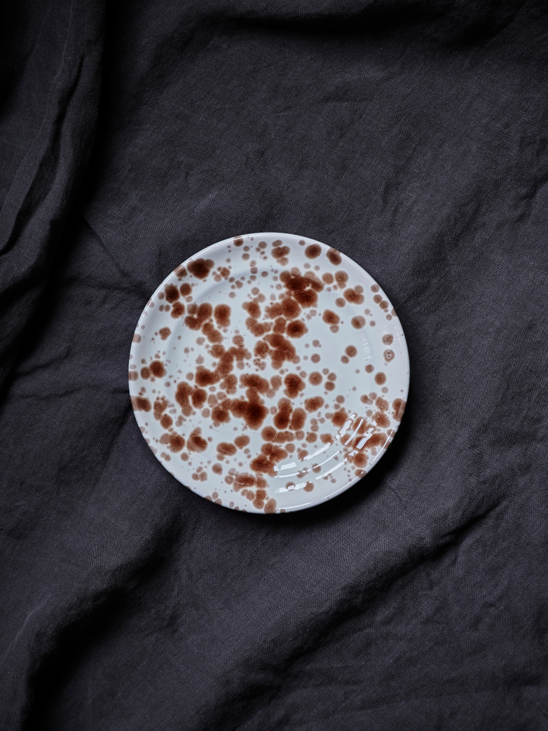 Spruzzi Vivente - Plate 18,5 cm - Brown on Creme