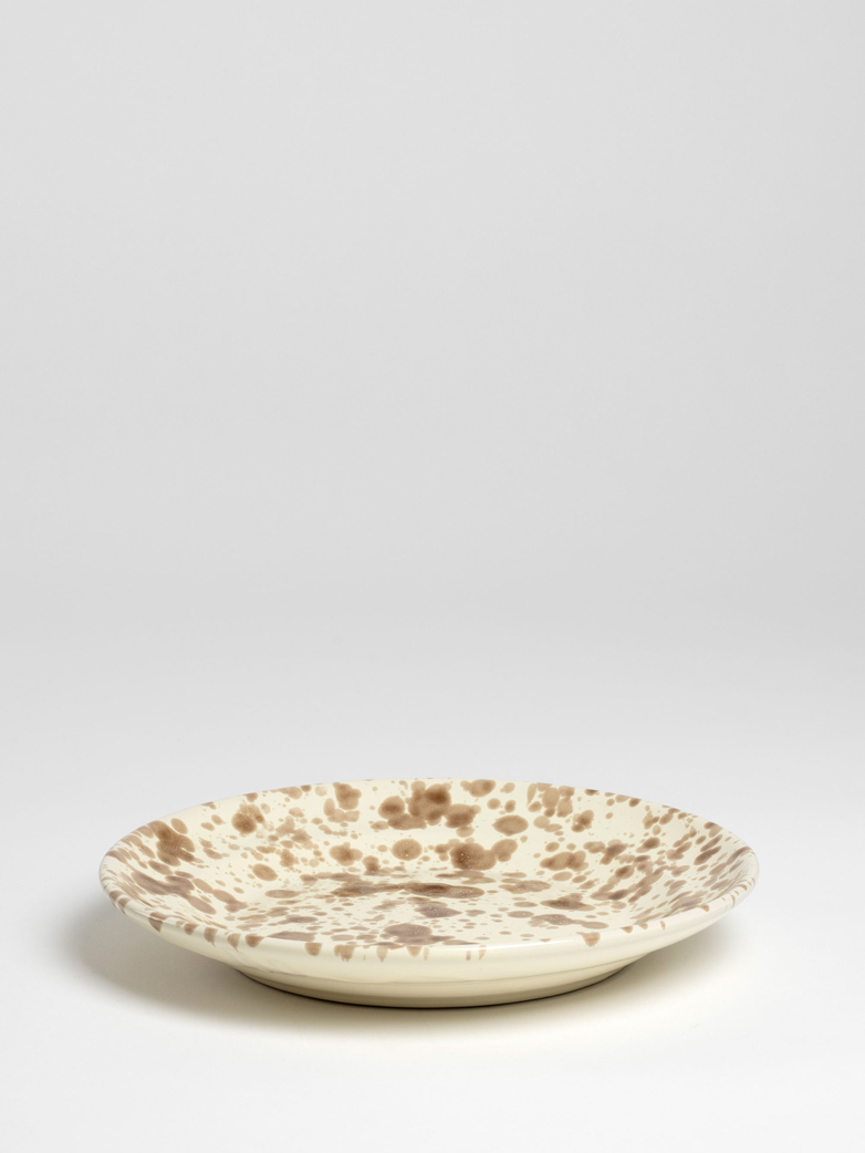 Spruzzi Vivente - Dinner Plate 28 cm - Brown on Creme