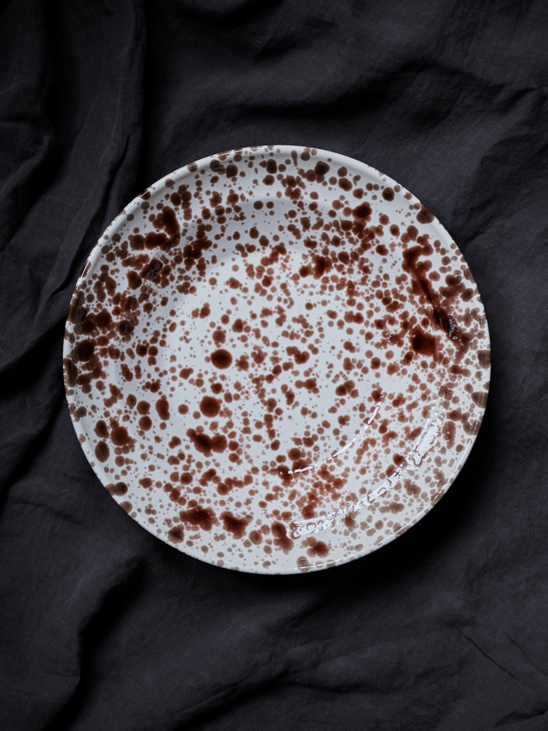 Spruzzi Vivente - Serving Bowl Brown on Creme- Medium