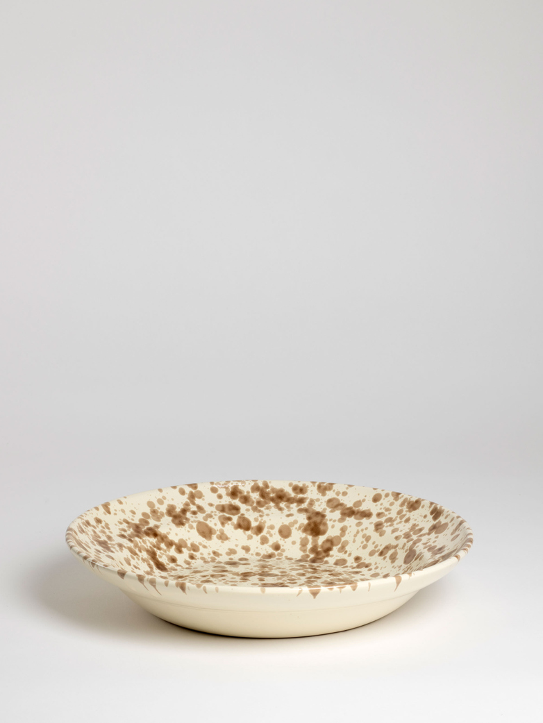 Spruzzi Vivente - Medium Serving Bowl - Brown on Creme