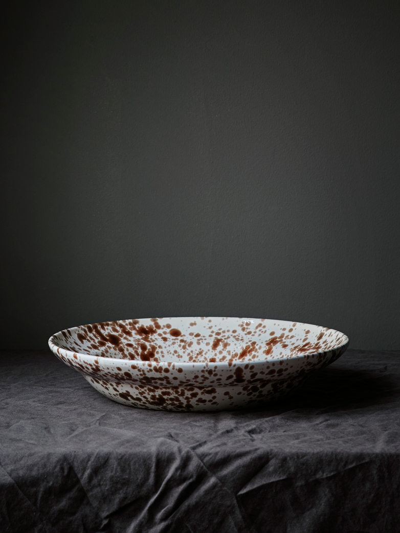 Spruzzi Vivente - Serving Bowl Brown on Creme - Large