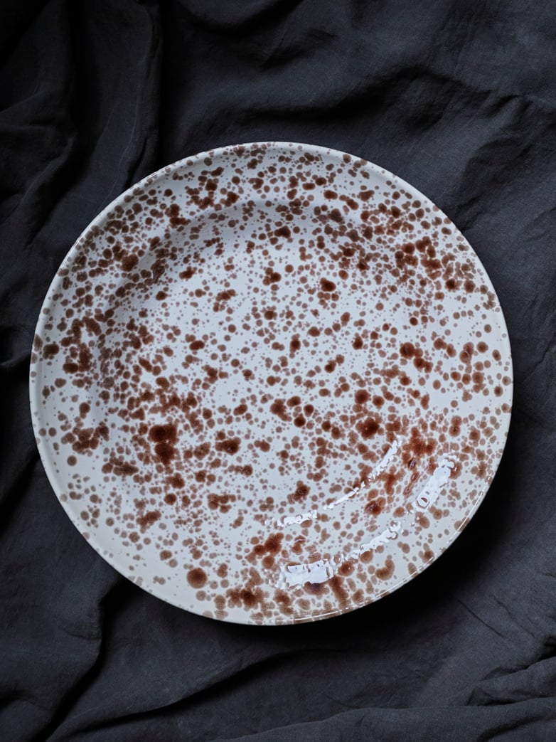 Spruzzi Vivente - Serving Bowl Brown on Creme - Large