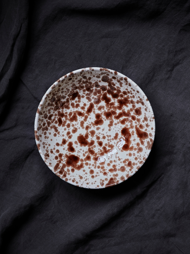 Spruzzi Vivente - Salad Bowl Brown on Creme - Small