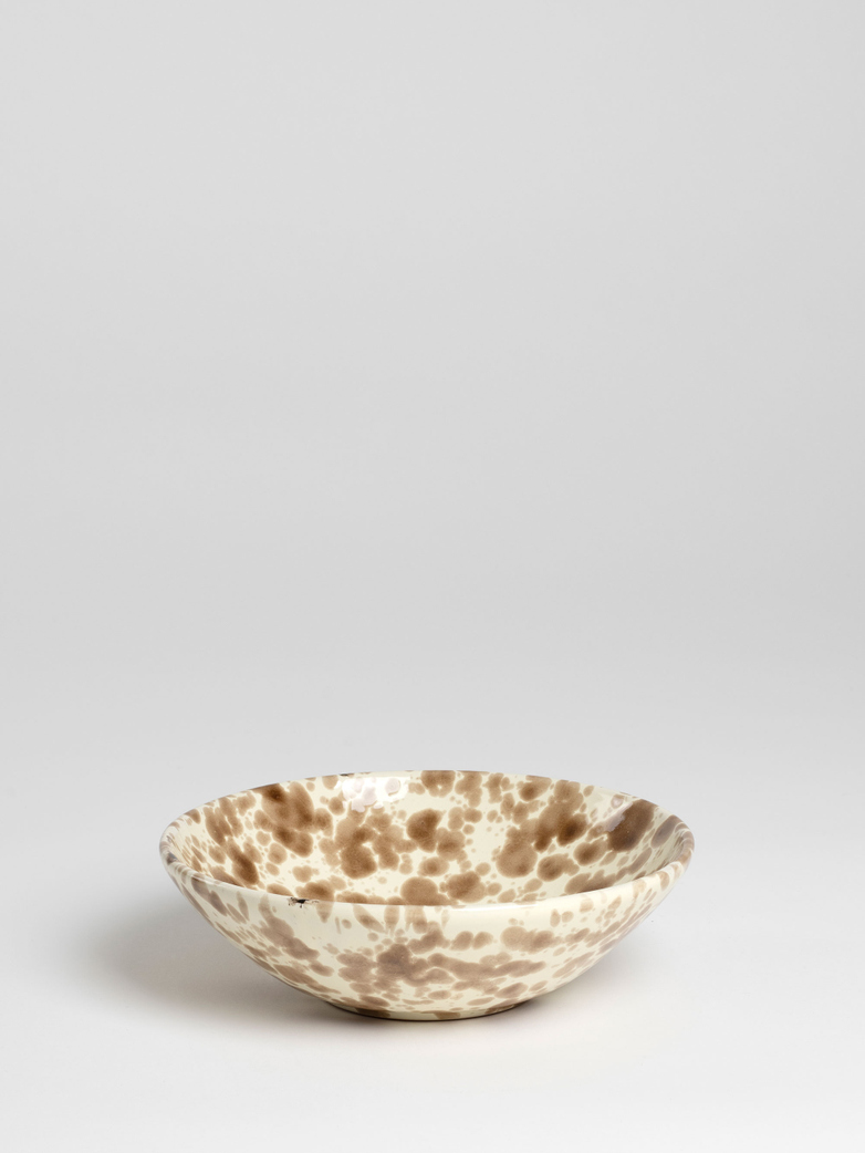 Spruzzi Vivente - Small Salad Bowl - Brown on Creme