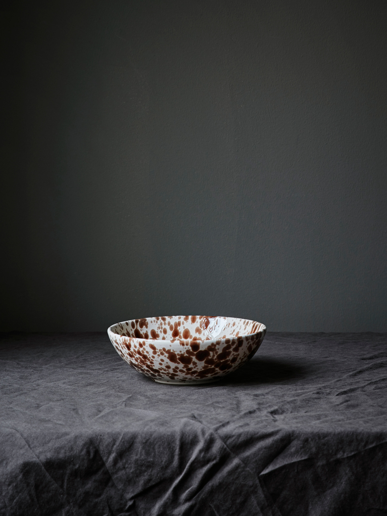 Spruzzi Vivente - Salad Bowl Brown on Creme - Small