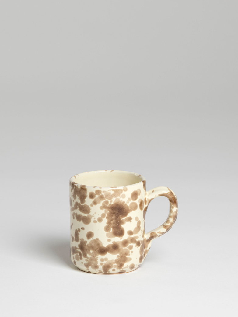 Spruzzi Vivente - Mug with Handle - Brown on Creme