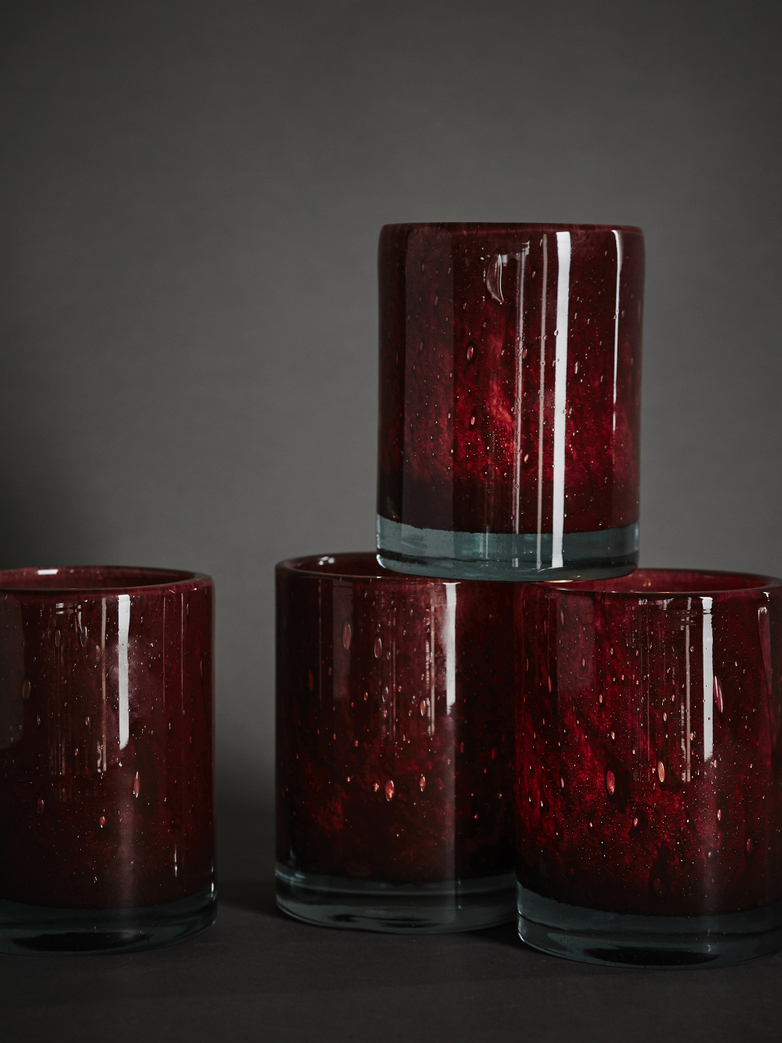 Belle Candle Holder – Claret Red – Medium