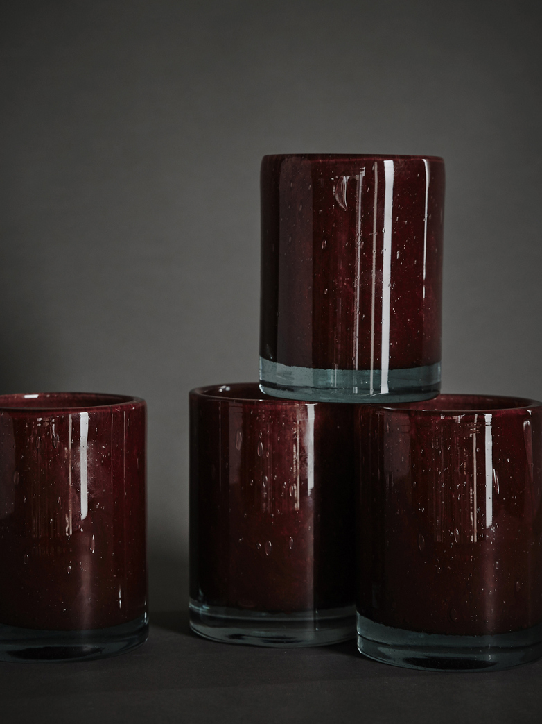 Belle Candle Holder – Claret Red – Medium