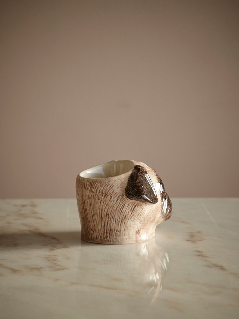 Fawn Pug Face Egg Cup