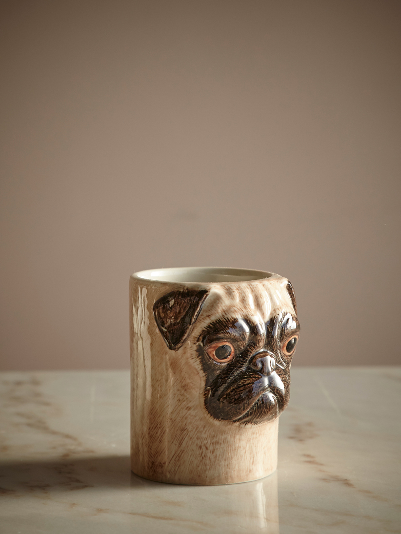 Pug Pencil Pot Fawn