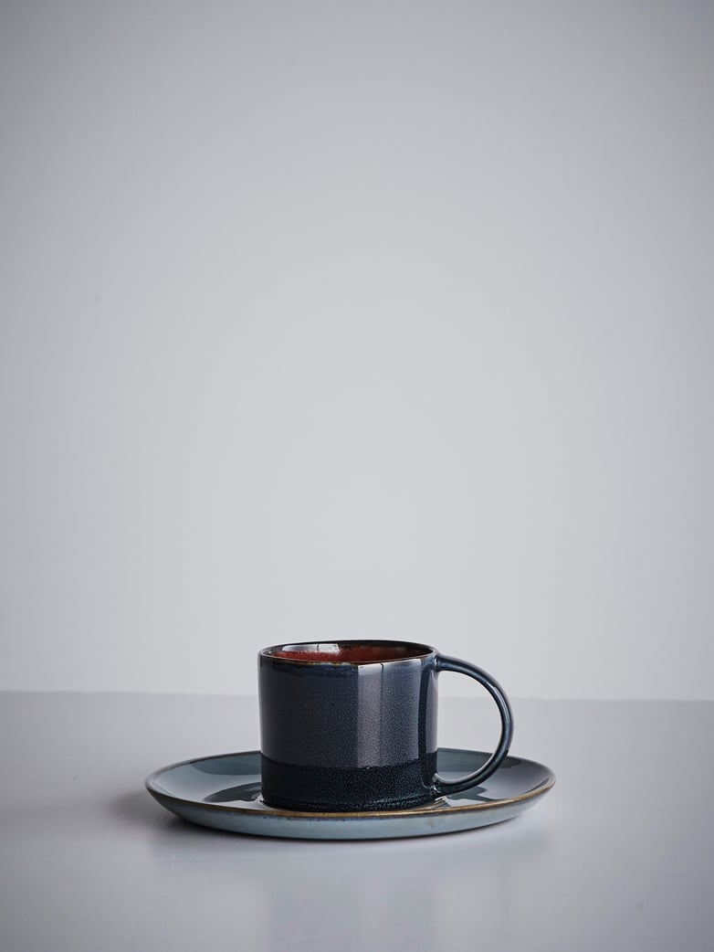 Espresso Cup With Saucer Dark Blue - Smokey Blue