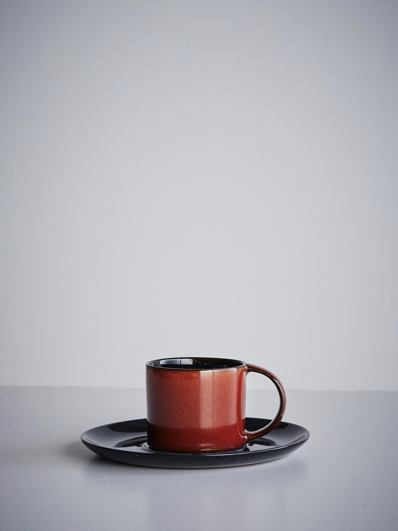 Terres de rêves - Espresso Cup With Saucer Rust - Dark Blue