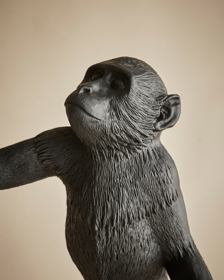 Monkey Lamp Standing with Shade - Black