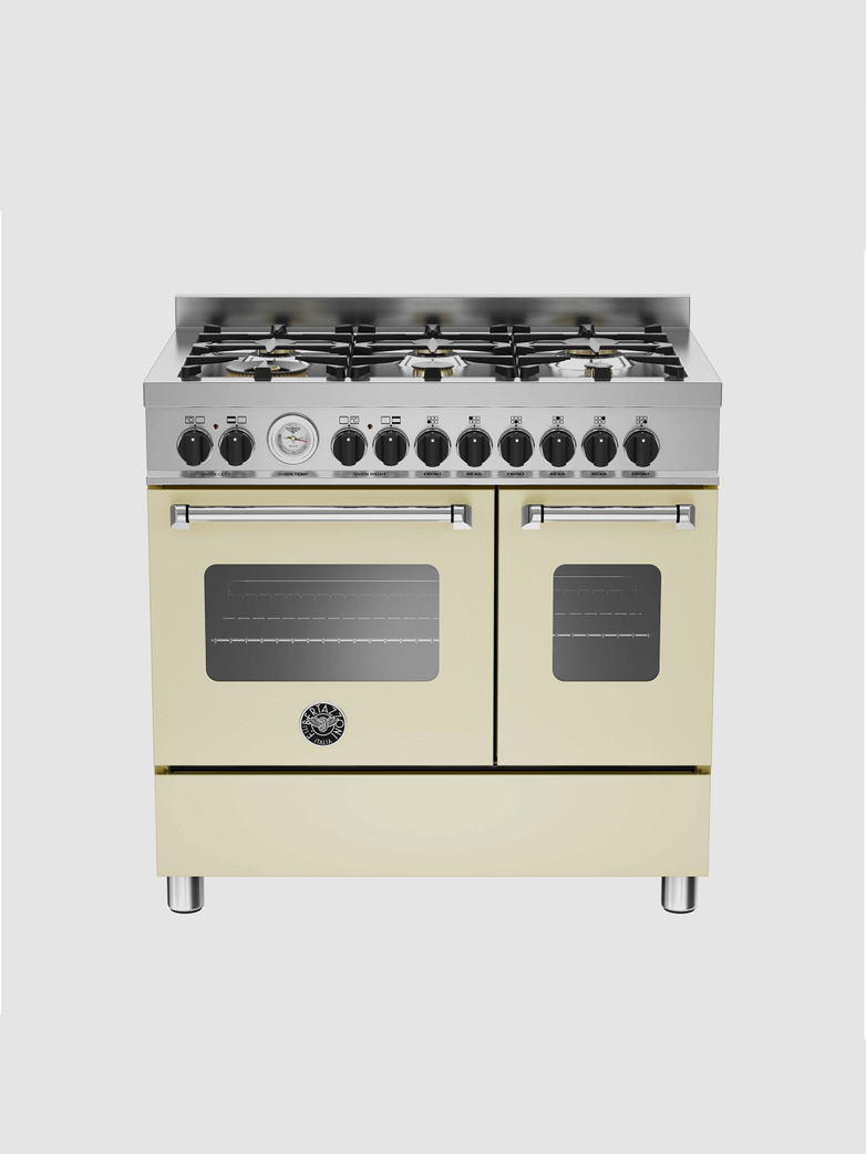 90 cm gasspis med dubbla ugnar, beige, Master-serien