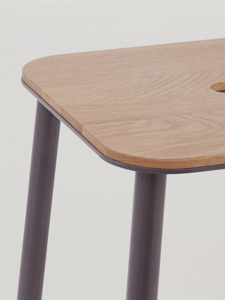 Adam Stool Oak - Grey