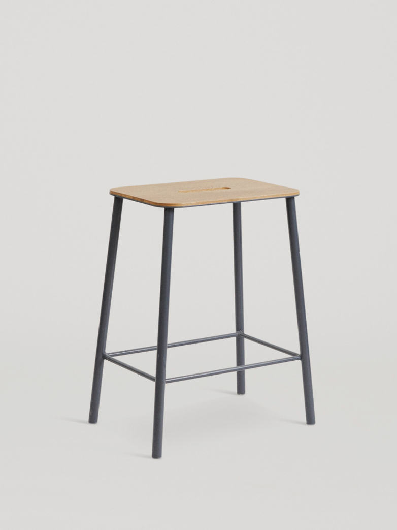 Adam Stool Oak - Grey