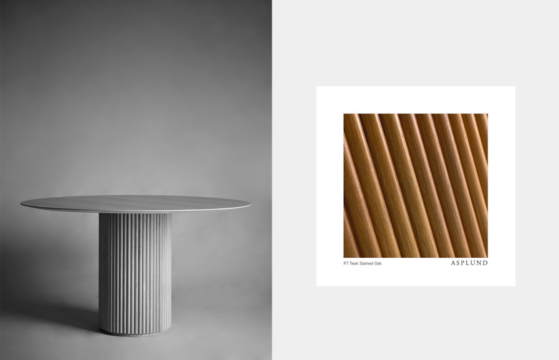 Palais Royal Dining Table - Teak Stained Oak Base and Top