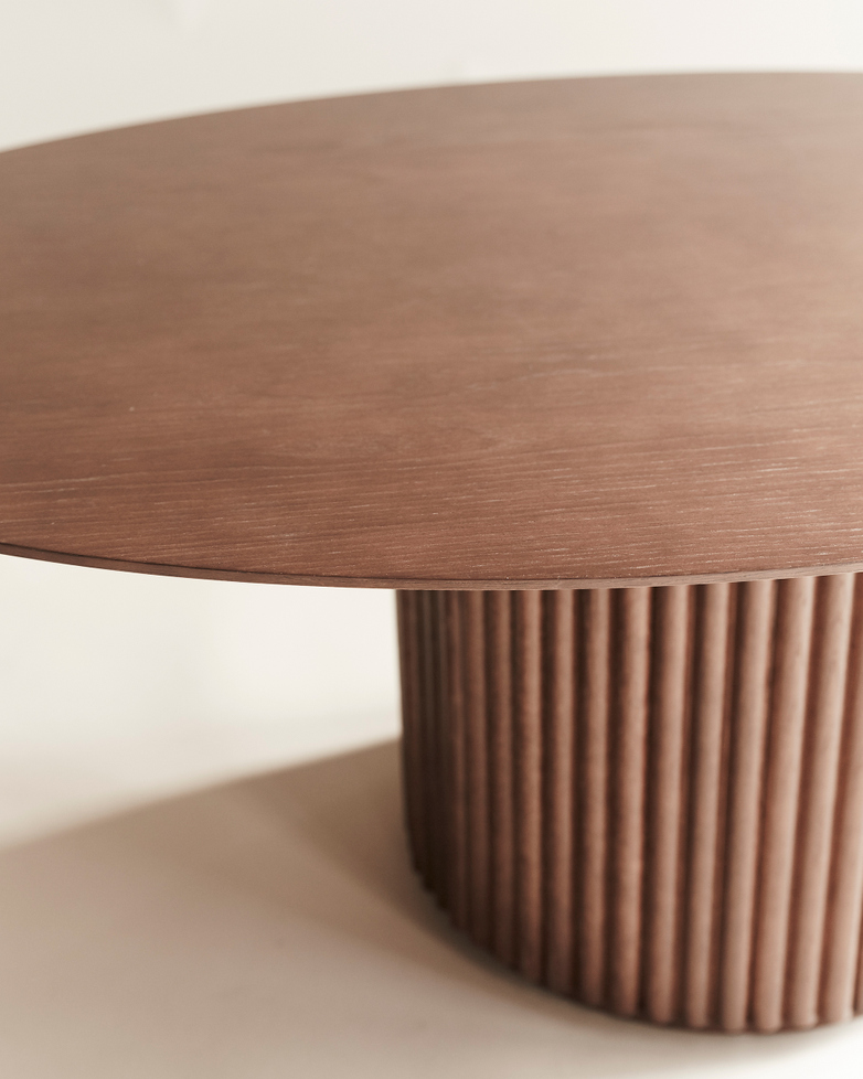 Palais Oval Sofa Table – Teak Stained Oak