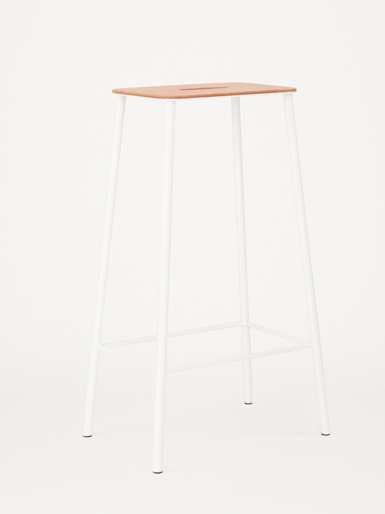 Adam Stool Leather - Matt White