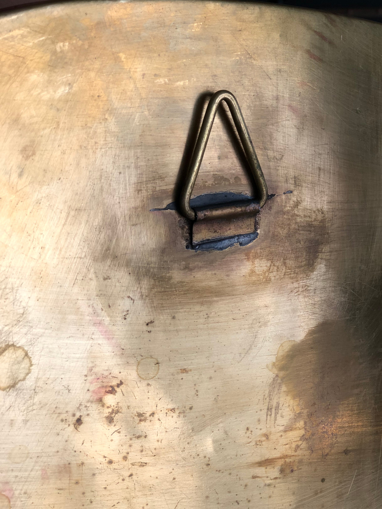 Ame Hand Crimped Brass Mirror 54x56 cm
