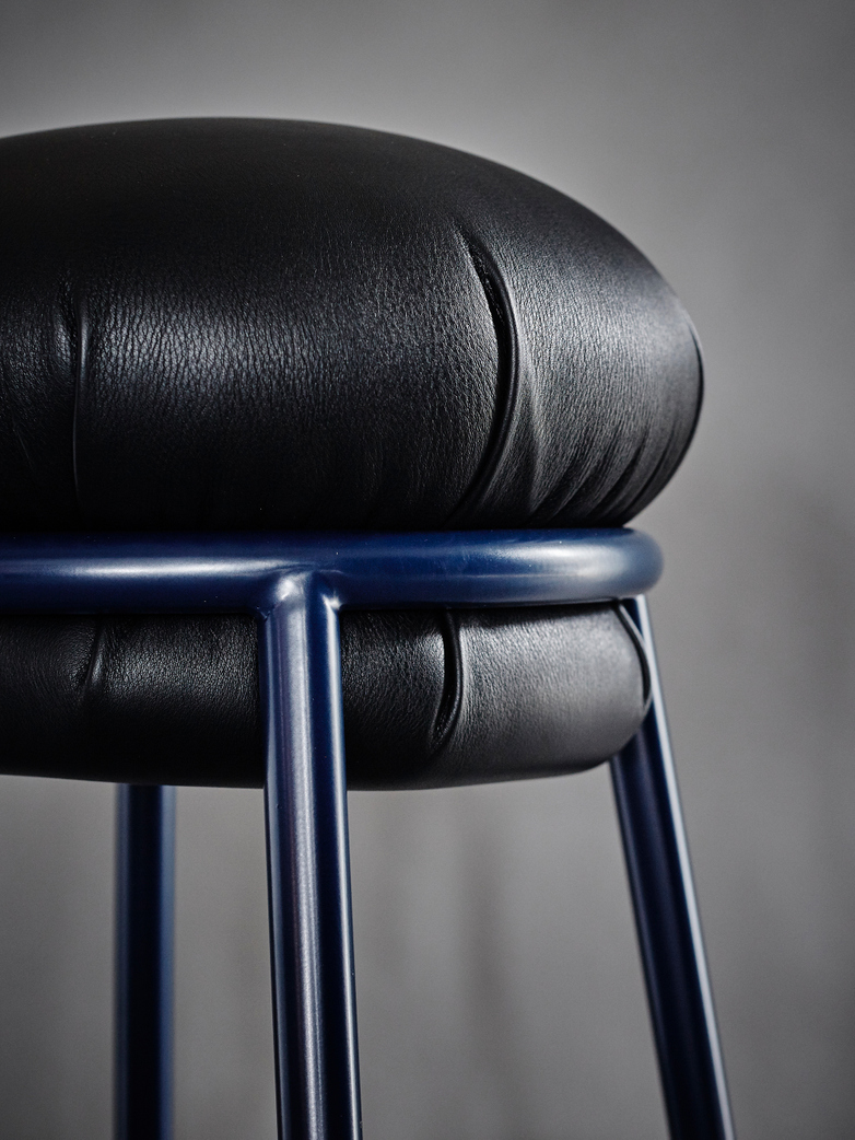 Grasso Stool - Black and Blue