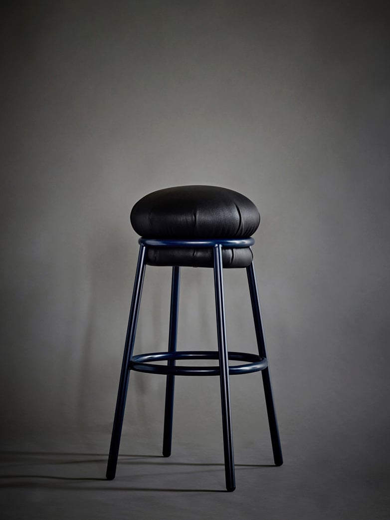Grasso Stool - Black and Blue