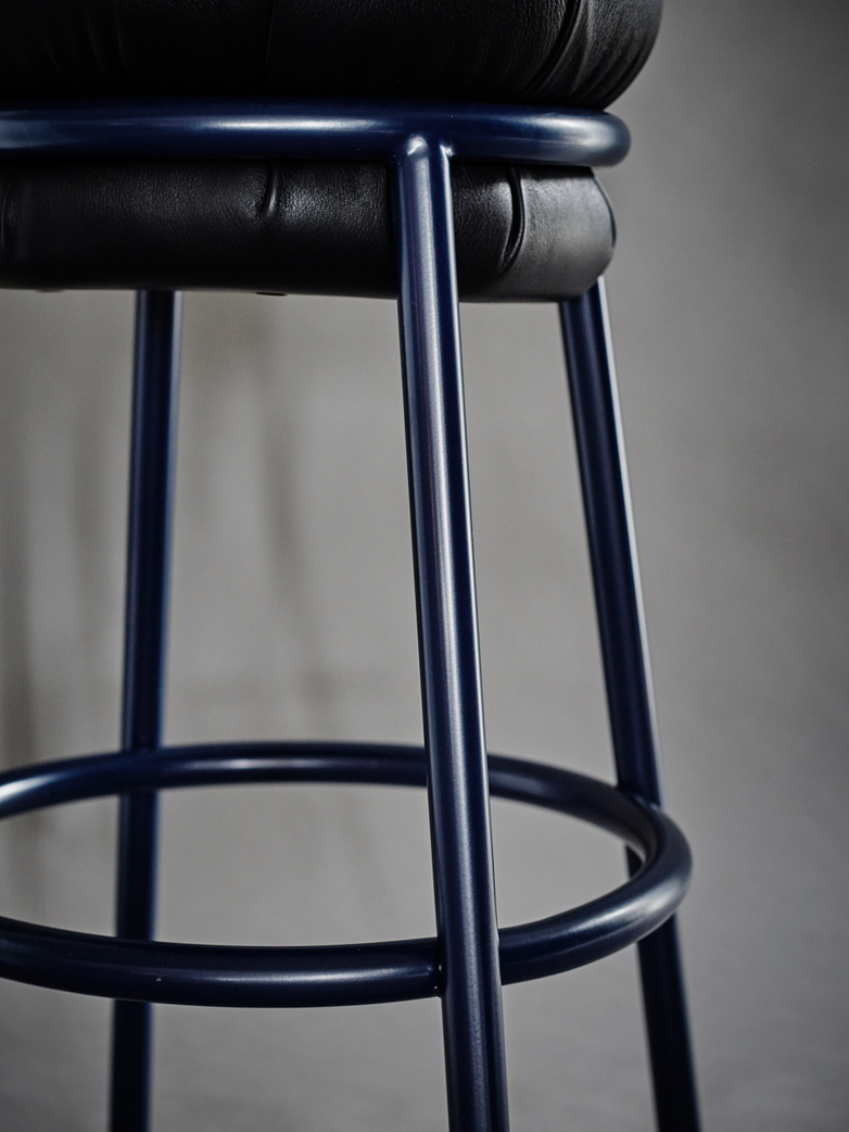 Grasso Stool - Black and Blue
