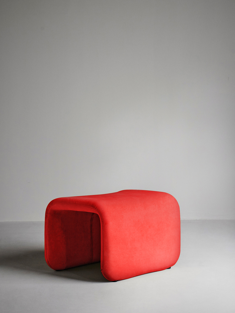 Etcetera Footstool – Chili Red