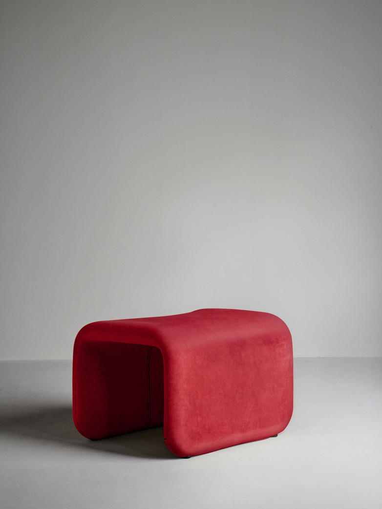 Etcetera Footstool – Ruby Red