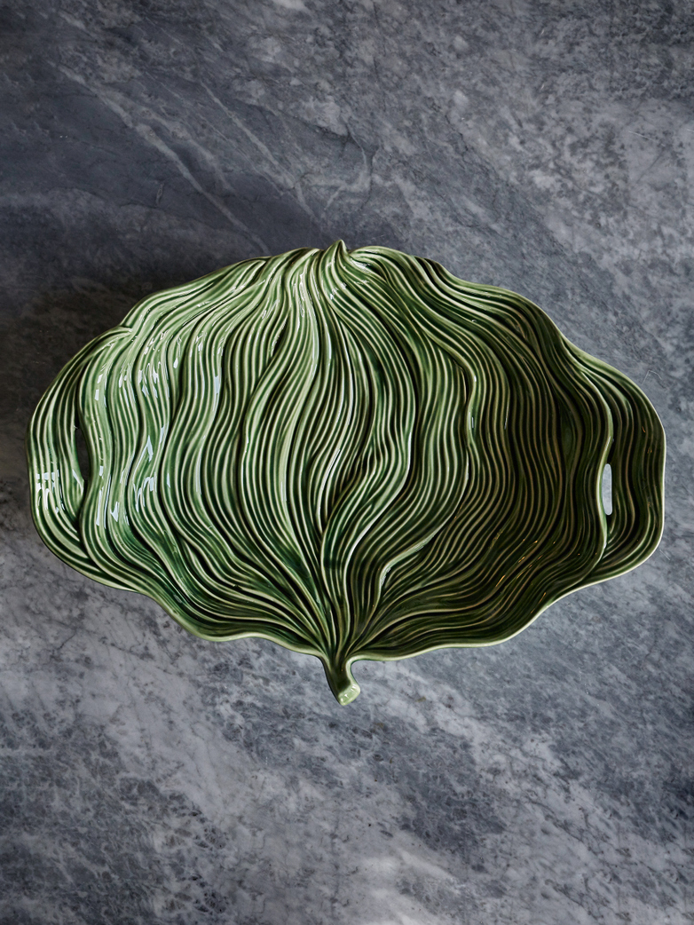 Platter Leaf Green Folhas – Large