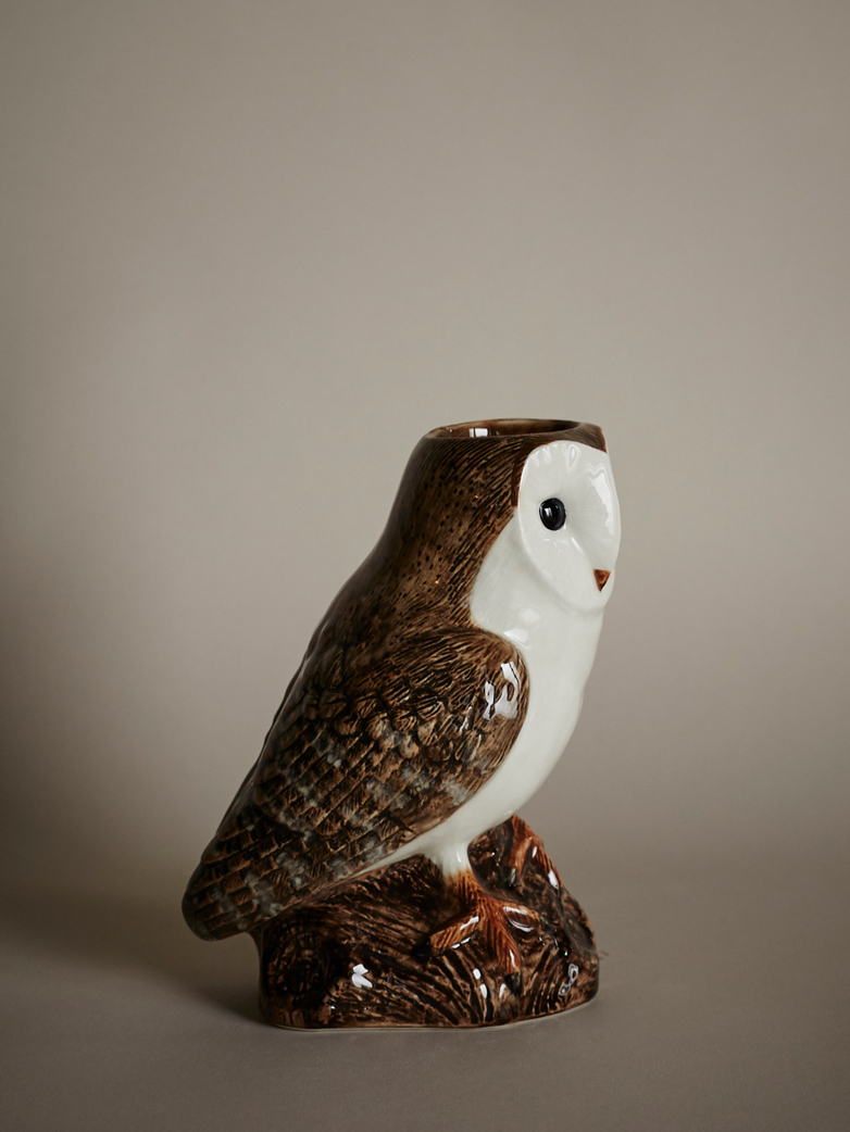 Barn Owl Flower Vase