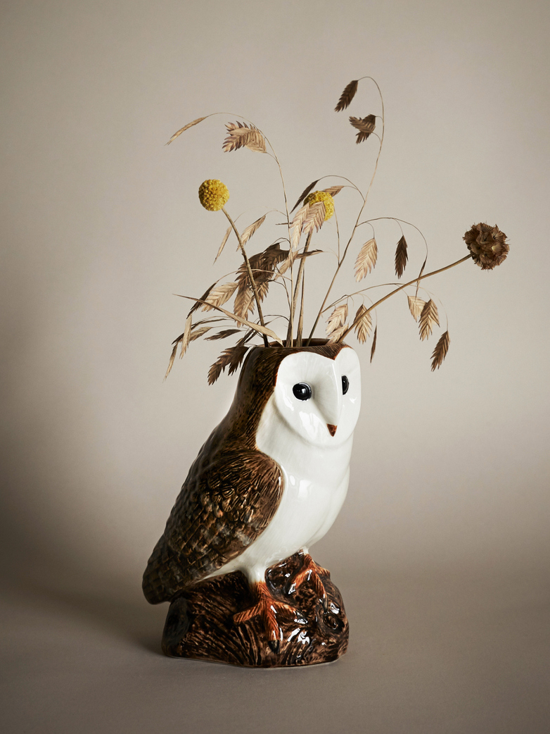 Barn Owl Flower Vase
