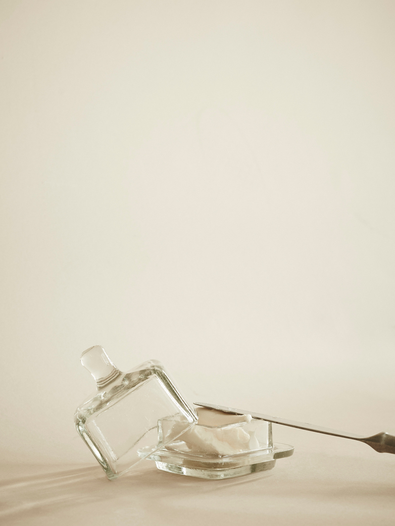 Square Glass Butter Dish