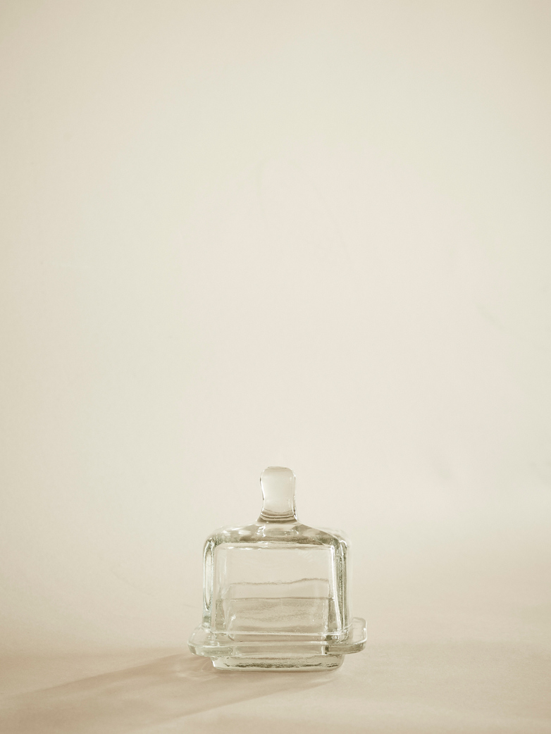 Square Glass Butter Dish