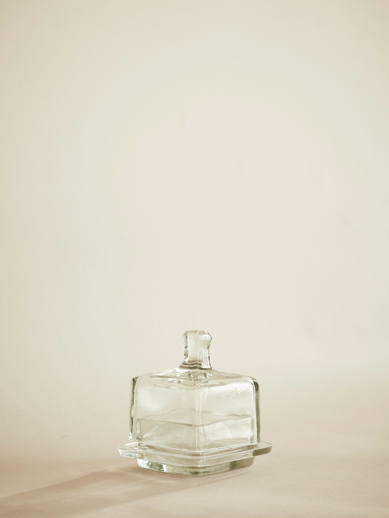 Square Glass Butter Dish