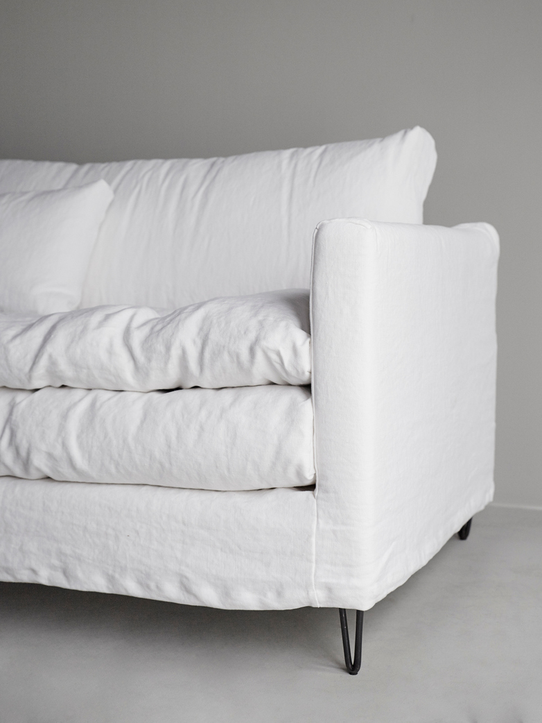 Adar Sofa – Lin Souvage - Neige White – 250 cm