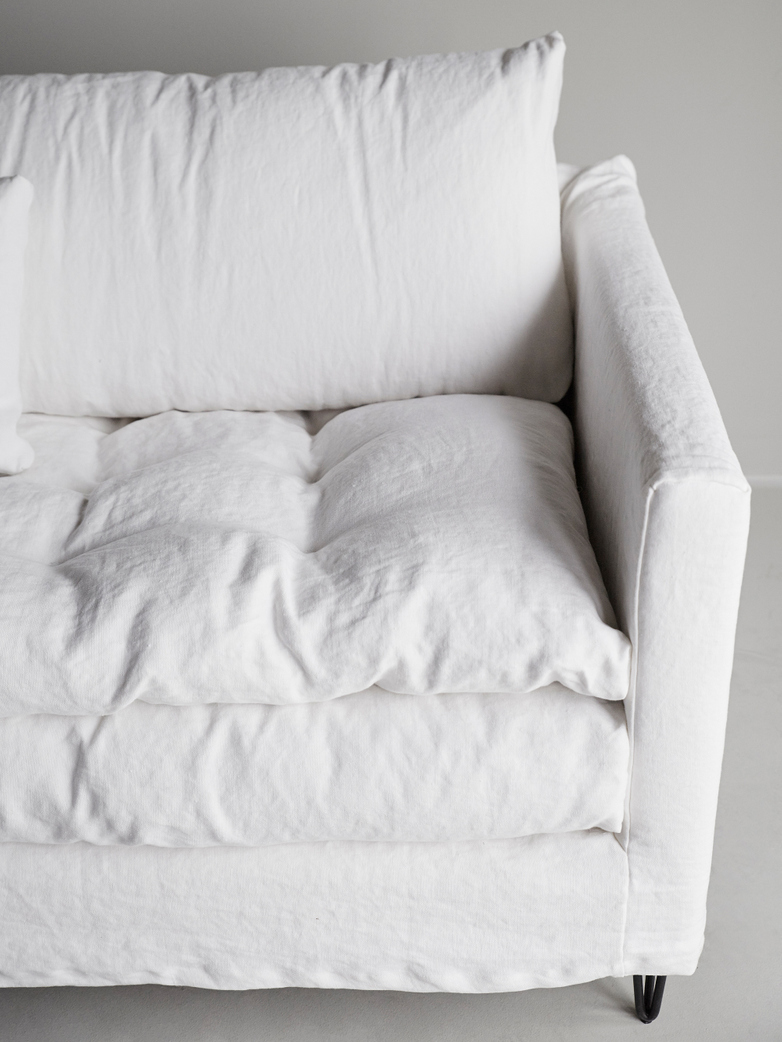 Adar Sofa – Lin Souvage - Neige White – 250 cm